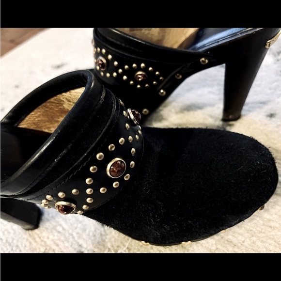 Michael Kors black suede heels mules with stones, size 7 - Picture 7 of 9